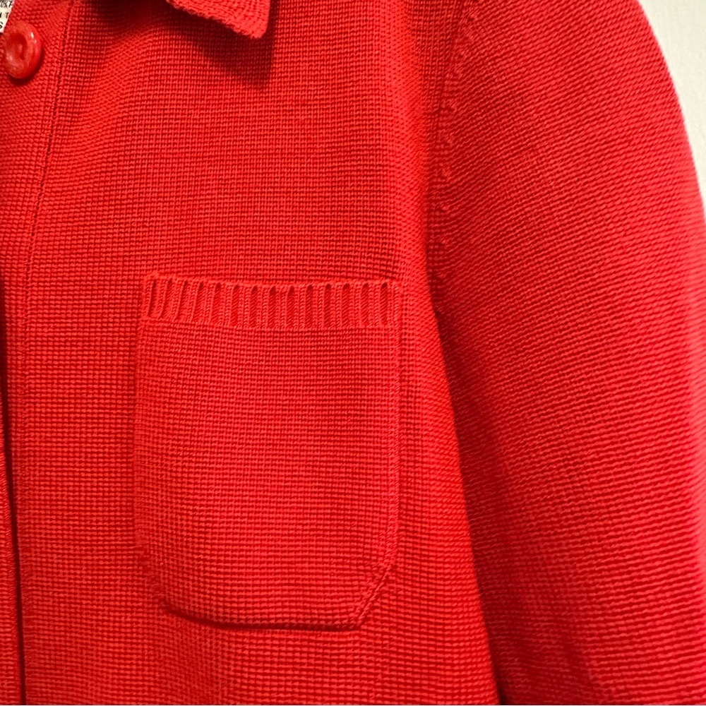Vintage Wool Blend LeRoy Red-Orange Button-Up Cardigan - Picture 3 of 8